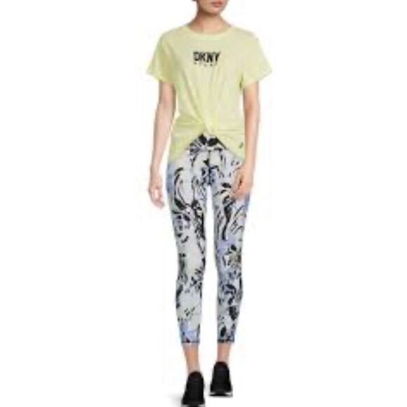 DKNY SPORT - 🎉HP x 2🎉 L Sz L - Cotton Embroidered Logo Tee in Lemon Yellow. NWT! - Picture 3 of 14